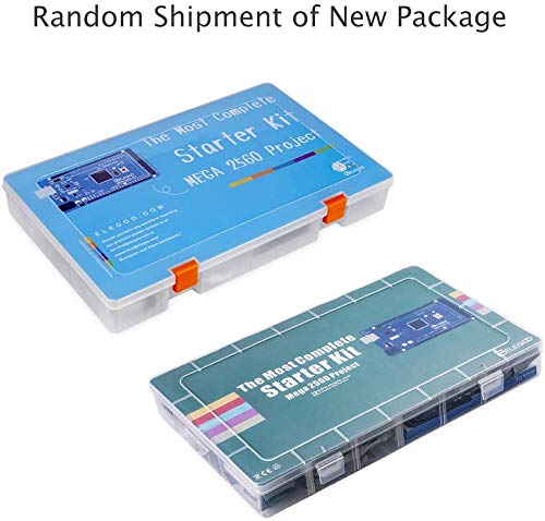 ELEGOO Conjunto Mas Completo y Avanzado de Iniciación Compatible con Arduino IDE Mega 2560 con Guías Tutorial en Español y Conjunto con Placa Controladora Mega 2560 R3, Servomotor, Motor Paso a Paso ELEGOO Conjunto Mas Completo y Avanzado de Iniciación Compatible con Arduino IDE Mega 2560 con Guías Tutorial en Español y Conjunto con Placa Controladora Mega 2560 R3, Servomotor, Motor Paso a Paso