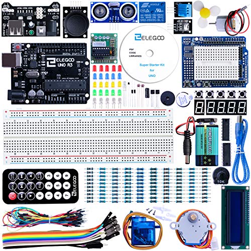 ELEGOO Conjunto Medio de Iniciación Compatible con Arduino IDE con Tutorial en Español y Conjunto de Relé de 5V, Modulo de Fuente de Alimentación, Servomotor, UNO R3 Placa de Desarrollo de Prototipos ELEGOO Conjunto Medio de Iniciación Compatible con Arduino IDE con Tutorial en Español y Conjunto de Relé de 5V, Modulo de Fuente de Alimentación, Servomotor, UNO R3 Placa de Desarrollo de Prototipos