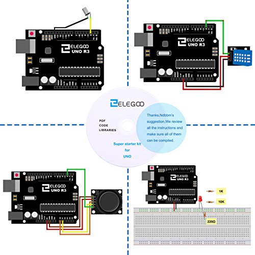 ELEGOO Conjunto Medio de Iniciación Compatible con Arduino IDE con Tutorial en Español y Conjunto de Relé de 5V, Modulo de Fuente de Alimentación, Servomotor, UNO R3 Placa de Desarrollo de Prototipos ELEGOO Conjunto Medio de Iniciación Compatible con Arduino IDE con Tutorial en Español y Conjunto de Relé de 5V, Modulo de Fuente de Alimentación, Servomotor, UNO R3 Placa de Desarrollo de Prototipos