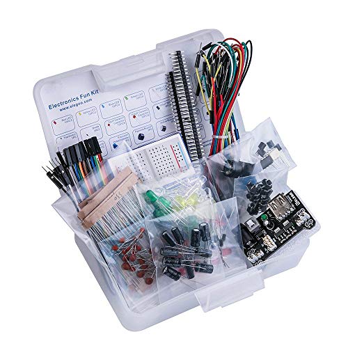 ELEGOO Kit de Componentes Electrónicos con Placa de Prototipos, Resistencias, Leds, Condensadores, Potenciómetro, para Kit de Aprendizaje UNO R3, Mega 2560, Raspberry Pi, Compatible con Arduino IDE ELEGOO Kit de Componentes Electrónicos con Placa de Prototipos, Resistencias, Leds, Condensadores, Potenciómetro, para Kit de Aprendizaje UNO R3, Mega 2560, Raspberry Pi, Compatible con Arduino IDE