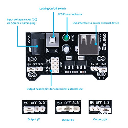 ELEGOO Kit de Componentes Electrónicos con Placa de Prototipos, Resistencias, Leds, Condensadores, Potenciómetro, para Kit de Aprendizaje UNO R3, Mega 2560, Raspberry Pi, Compatible con Arduino IDE ELEGOO Kit de Componentes Electrónicos con Placa de Prototipos, Resistencias, Leds, Condensadores, Potenciómetro, para Kit de Aprendizaje UNO R3, Mega 2560, Raspberry Pi, Compatible con Arduino IDE