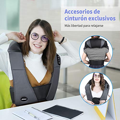 ELEHOT Masajeador Cuello Masajeador Cervical y Espalda Eléctrico Shiatsu 3D Rotación y Calentamiento ELEHOT Masajeador Cuello Masajeador Cervical y Espalda Eléctrico Shiatsu 3D Rotación y Calentamiento