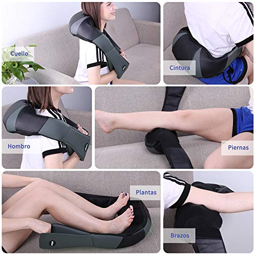 ELEHOT Masajeador Cuello Masajeador Cervical y Espalda Eléctrico Shiatsu 3D Rotación y Calentamiento ELEHOT Masajeador Cuello Masajeador Cervical y Espalda Eléctrico Shiatsu 3D Rotación y Calentamiento