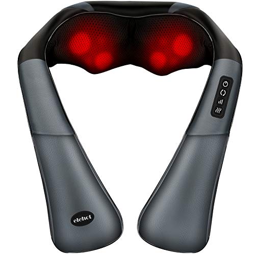 ELEHOT Masajeador Cuello Masajeador Cervical y Espalda Eléctrico Shiatsu 3D Rotación y Calentamiento ELEHOT Masajeador Cuello Masajeador Cervical y Espalda Eléctrico Shiatsu 3D Rotación y Calentamiento