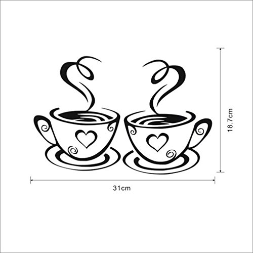 Elenxs Cafe Tea engomadas de la Pared Tazas de café Arte del Vinilo de la Cocina del Restaurante Bar Decoración de la Pared
