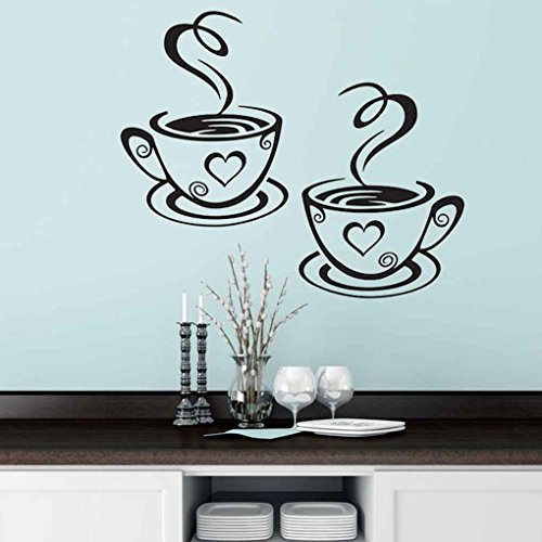 Elenxs Cafe Tea engomadas de la Pared Tazas de café Arte del Vinilo de la Cocina del Restaurante Bar Decoración de la Pared