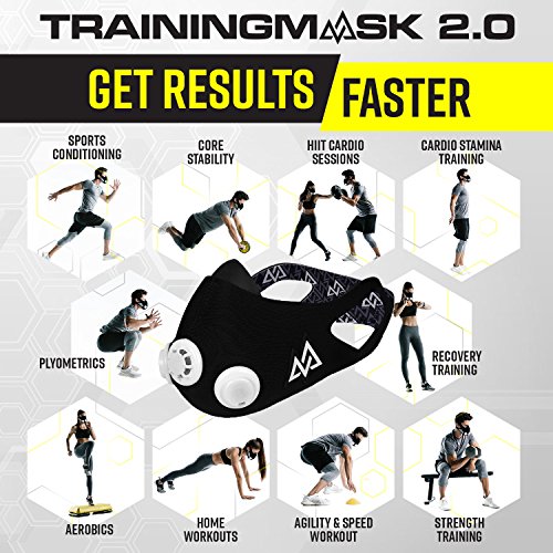Elevation Training Mask 50-0151 - Máscara de Entrenamiento, Color Negro, Talla M
