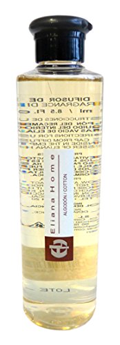 Eliana Home Liquido para difusor de 250 ml Cotton, Aceites Esenciales aromatizados, Gris, 4.50x4.50x18.70 cm Eliana Home Liquido para difusor de 250 ml Cotton, Aceites Esenciales aromatizados, Gris, 4.50x4.50x18.70 cm