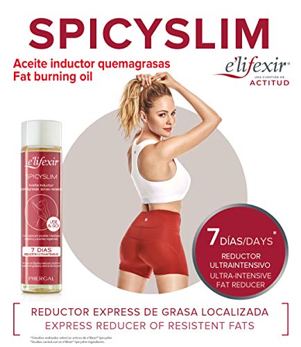 Elifexir - Aceite Seco Spicyslim | Rápida Absorción | Quemagrasas Potente | Elimina la Grasa Localizada en Zonas Rebeldes | Resultados Visibles en 7 Días | Mostaza Orgánica y Capsicum Picante - 150 ml