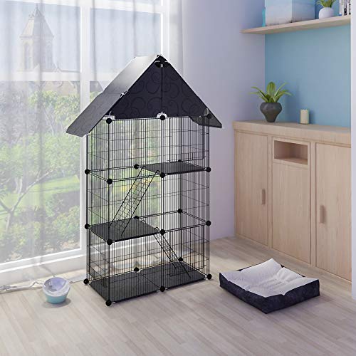 ELIGHTRY DIY Parque para Mascotas Jaula Perros Conejos Hámster Cobaya de Malla Metálica Valla para Animales Pequeños Ajustable Rejilla 75x39x145cm Negro XCWWL0006sz ELIGHTRY DIY Parque para Mascotas Jaula Perros Conejos Hámster Cobaya de Malla Metálica Valla para Animales Pequeños Ajustable Rejilla 75x39x145cm Negro XCWWL0006sz