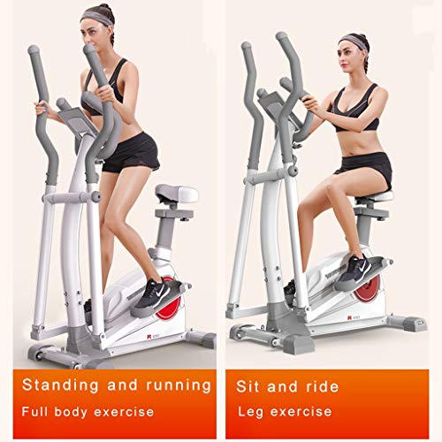 Elípticas Bicicleta estática Vertical con Resistencia magnética de 8 Niveles para Gimnasio en casa Interior Monitoreo del Ritmo cardíaco del Entrenador (Color : Blanco, Size : 99 * 50 * 150cm)