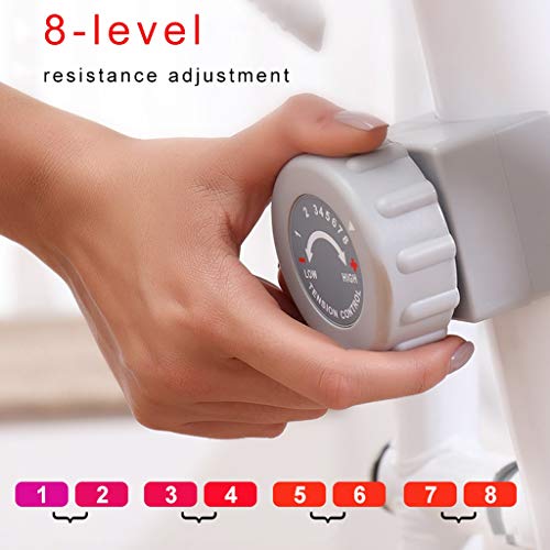 Elípticas Bicicleta estática Vertical con Resistencia magnética de 8 Niveles para Gimnasio en casa Interior Monitoreo del Ritmo cardíaco del Entrenador (Color : Blanco, Size : 99 * 50 * 150cm)