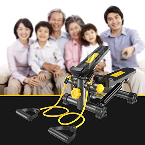 Elípticas Hogar Paso A Paso Escalador Hidráulico Silencioso, Equipo De Ejercicios Máquina De Pedales for Bajar De Peso con Una Máquina for Adelgazar con Cordón (Color : Black, Size : 40 * 43 * 23cm)