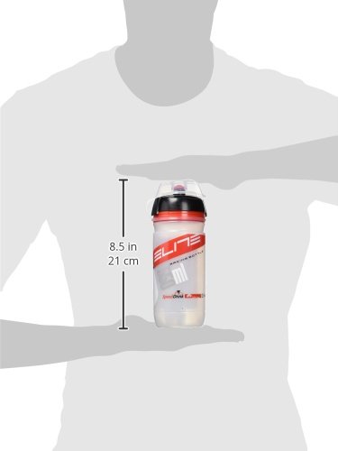 Elite Maxi Corsa  Bidón, Unisex Adulto, Transparente/Rojo, 1000 ml