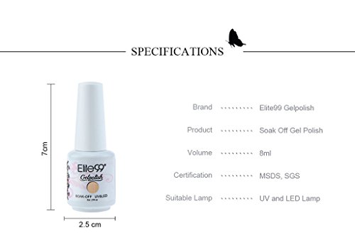 Elite99 6PCS Kit de Esmalte de Uñas de Gel UV LED Color Semipermanente Base Coat Top Coat Manicura y Pedicura 8ml - C006 Elite99 6PCS Kit de Esmalte de Uñas de Gel UV LED Color Semipermanente Base Coat Top Coat Manicura y Pedicura 8ml - C006