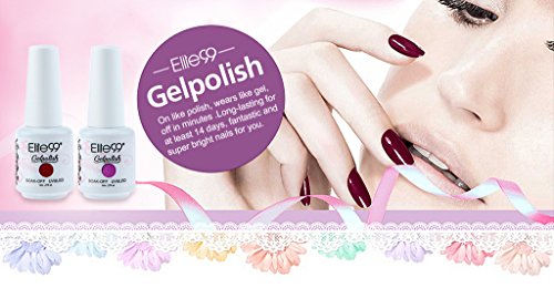 Elite99 6PCS Kit de Esmalte de Uñas de Gel UV LED Color Semipermanente Base Coat Top Coat Manicura y Pedicura 8ml - C006