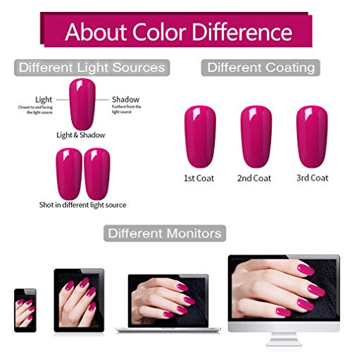 Elite99 Esmalte Semipermanente UV LED 6pcs Kit Uñas de Gel Pintauñas con Base y Top Coat Semipermanente Esmalte de Uñas Soakoff Manicura - 002