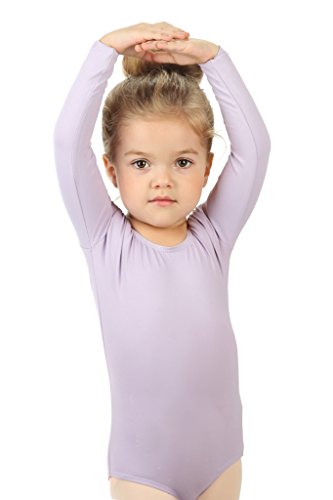 elowel | Leotardo |Gimnasia-Ballet Traje Deportivo para Nina | Manga Larga | Suave y Elastico | Tamaño: 4-6 Años | Color: Lavanda