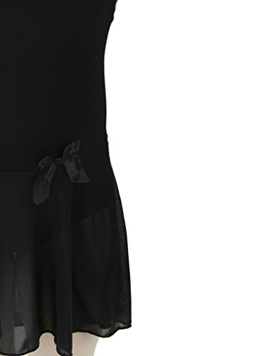 elowel | Leotardo | Traje Deportivo para Nina | Manga Corta | con Falda | Material Suave y Elastico | Tamaño: 6-8 Años | Color: Negro elowel | Leotardo | Traje Deportivo para Nina | Manga Corta | con Falda | Material Suave y Elastico | Tamaño: 6-8 Años | Color: Negro