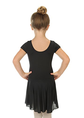 elowel | Leotardo | Traje Deportivo para Nina | Manga Corta | con Falda | Material Suave y Elastico | Tamaño: 6-8 Años | Color: Negro elowel | Leotardo | Traje Deportivo para Nina | Manga Corta | con Falda | Material Suave y Elastico | Tamaño: 6-8 Años | Color: Negro