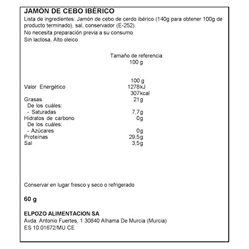 ELPOZO LEGADO IBÉRICO Estuche de Jamón de Cebo Ibérico, cortado en medias lonchas con separador, 15 sobres de 60g