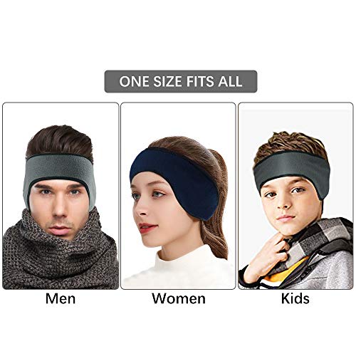 EMAGEREN Cinta para Pelo Invierno, 2 Piezas de Calentador de Orejas Térmico Diadema Deportiva Orejas Anti-sudor Bandas para La Cabeza para Mujeres Hombres, Deportes de Invierno Esquí Correr Senderismo