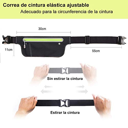 EMIUP Riñonera Running Deportiva,Riñonera Cinturón Running Impermeable Bolsillos con Cierre Cremallera,Tiras Reflectantes y Tiras Ajustables para Deportes al Aire Libre(Negro) EMIUP Riñonera Running Deportiva,Riñonera Cinturón Running Impermeable Bolsillos con Cierre Cremallera,Tiras Reflectantes y Tiras Ajustables para Deportes al Aire Libre(Negro)