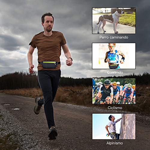 EMIUP Riñonera Running Deportiva,Riñonera Cinturón Running Impermeable Bolsillos con Cierre Cremallera,Tiras Reflectantes y Tiras Ajustables para Deportes al Aire Libre(Negro) EMIUP Riñonera Running Deportiva,Riñonera Cinturón Running Impermeable Bolsillos con Cierre Cremallera,Tiras Reflectantes y Tiras Ajustables para Deportes al Aire Libre(Negro)