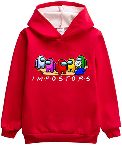 EMLAI NiƱo Sudaderas con Capucha Among Us Disfraz de SuƩter Moda Delgado de Halloween Regalo Mangas largas (140, Rojo-1906) EMLAI NiƱo Sudaderas con Capucha Among Us Disfraz de SuƩter Moda Delgado de Halloween Regalo Mangas largas (140, Rojo-1906)
