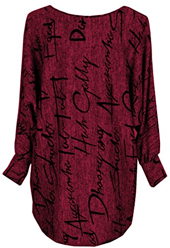 Emma & Giovanni - Oversize Top Manga Larga Loose Fit - Mujer (L-XL, Bordeaux)