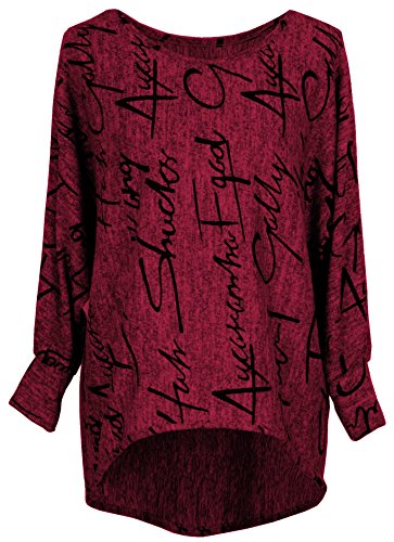 Emma & Giovanni - Oversize Top Manga Larga Loose Fit - Mujer (L-XL, Bordeaux) Emma & Giovanni - Oversize Top Manga Larga Loose Fit - Mujer (L-XL, Bordeaux)
