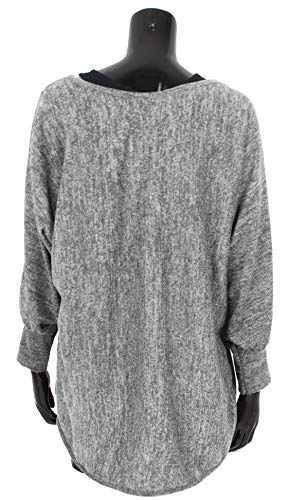 Emma & Giovanni - Pullover - Top - Mujer (M-L, Gris)