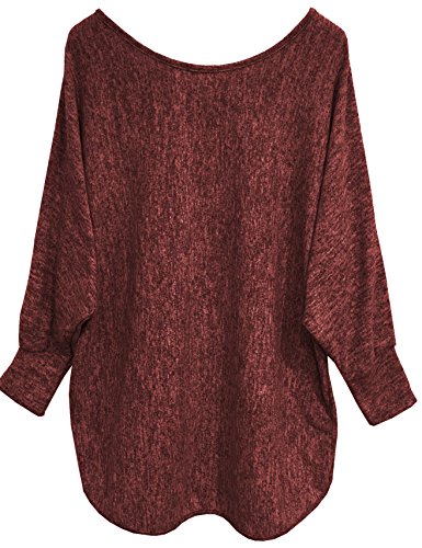 Emma & Giovanni -Top Manga Larga - Mujer (XL-XXL, Bordeaux) Emma & Giovanni -Top Manga Larga - Mujer (XL-XXL, Bordeaux)