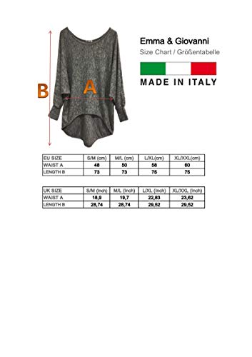 Emma & Giovanni -Top Manga Larga - Mujer (XL-XXL, Bordeaux) Emma & Giovanni -Top Manga Larga - Mujer (XL-XXL, Bordeaux)
