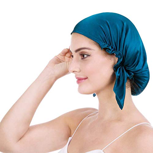 Emmet Gorro de Dormir Mujer Pura Seda Sombrero para Dormir elástico Hace Que tu Cabello se Sienta Sedoso y Mantiene el Estilo (Azul Pavo Real, Talla única) Emmet Gorro de Dormir Mujer Pura Seda Sombrero para Dormir elástico Hace Que tu Cabello se Sienta Sedoso y Mantiene el Estilo (Azul Pavo Real, Talla única)