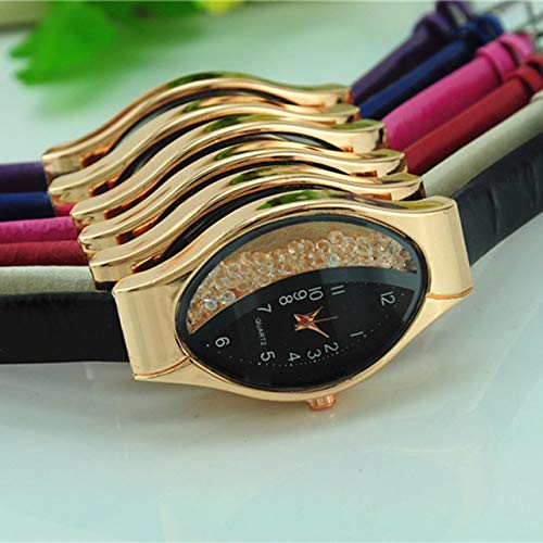 EmNarsissus Reloj de señora de Arena movediza elíptica Tipo Media Luna Reloj de Mujer de Moda Relojes de Pulsera Mejor Regalo para Mujer