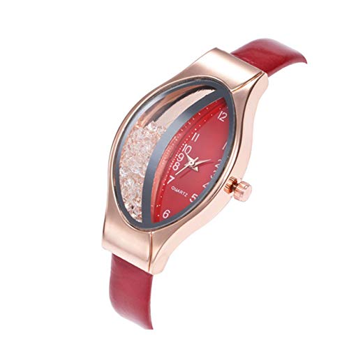 EmNarsissus Reloj de señora de Arena movediza elíptica Tipo Media Luna Reloj de Mujer de Moda Relojes de Pulsera Mejor Regalo para Mujer