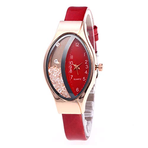 EmNarsissus Reloj de señora de Arena movediza elíptica Tipo Media Luna Reloj de Mujer de Moda Relojes de Pulsera Mejor Regalo para Mujer