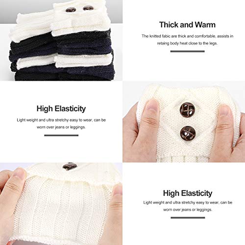 Emooqi 3 Pares Calentadores de Pierna para Mujer, Calentadores de Piernas de Invierno Cálidos Punto Ganchillo Calcetines Cortos para Botas Niñas y Mujeres Emooqi 3 Pares Calentadores de Pierna para Mujer, Calentadores de Piernas de Invierno Cálidos Punto Ganchillo Calcetines Cortos para Botas Niñas y Mujeres