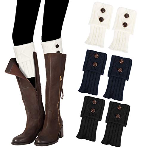 Emooqi 3 Pares Calentadores de Pierna para Mujer, Calentadores de Piernas de Invierno Cálidos Punto Ganchillo Calcetines Cortos para Botas Niñas y Mujeres Emooqi 3 Pares Calentadores de Pierna para Mujer, Calentadores de Piernas de Invierno Cálidos Punto Ganchillo Calcetines Cortos para Botas Niñas y Mujeres