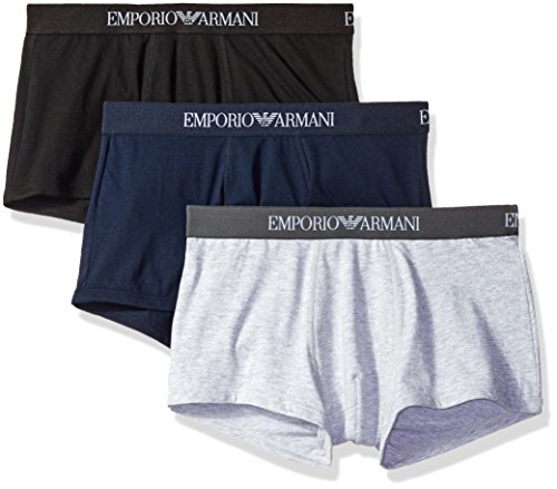 Emporio Armani 111610CC722 Bañador, Multicolor (Marine/GRG Mel/Nero), Small (Pack de 3) para Hombre