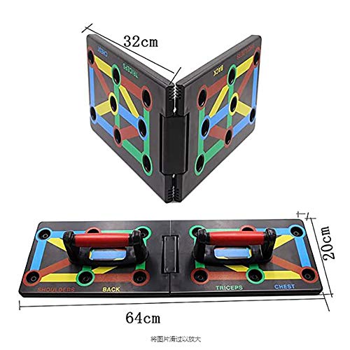 Empuje Plegable Junta en una 9 en 1 Herramienta Entrenamiento de los músculos del Estante y Fuerza de Fitness Fuerza Multifuncional para Hombres y Mujeres Inicio Entrenamiento de la Aptitud
