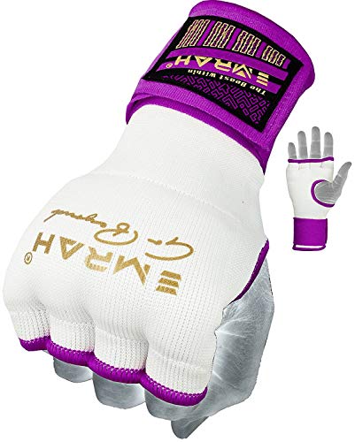 EMRAH Cinta Boxeo Vendas Mano Muñeca Elasticas Interiores Guantes MMA Envolturas Vendaje Kick Boxing -X (Medio, Púrpura)