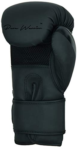 EMRAH Guantes de boxeo | Serie Sinner | para entrenamiento Muay Thai mate de piel para Sparring, Kickboxing, lucha, sacos de boxeo y almohadillas de enfoque (negro mate, 10 onzas)