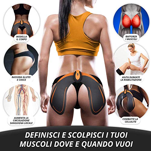 EMS Hips Estimulador Muscular,Gluteos Estimulador de Glúteos Herramientas Nalgas HipTrainer para la Cadera Mujer Inteligente Hip Instructor Modelling Firing Ayuda a Levantar la Cadera