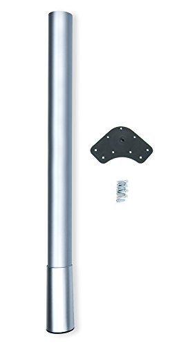 Emuca 2034725 Pata para mesa altura regulable 60x687x80mm en acero pintado aluminio, gris antracita