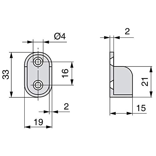 Emuca 7060807 Soporte Lateral para Barra de Armario Oval, Niquelado, Set de 10 Piezas Emuca 7060807 Soporte Lateral para Barra de Armario Oval, Niquelado, Set de 10 Piezas