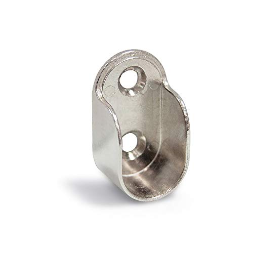 Emuca 7060807 Soporte Lateral para Barra de Armario Oval, Niquelado, Set de 10 Piezas Emuca 7060807 Soporte Lateral para Barra de Armario Oval, Niquelado, Set de 10 Piezas