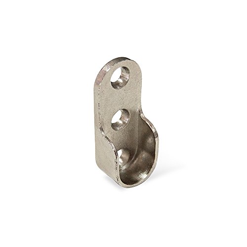 Emuca 7065107 Soporte Lateral para Barra de Armario Oval, Niquelado, Set de 10 Piezas Emuca 7065107 Soporte Lateral para Barra de Armario Oval, Niquelado, Set de 10 Piezas