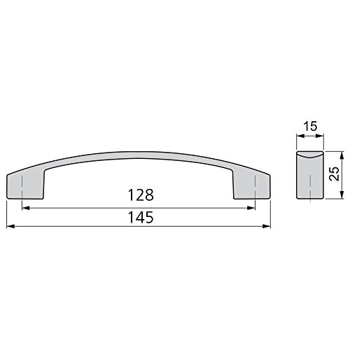 EMUCA Mango para Muebles de Tenerife zamak Cromado con una separación de 128 mm